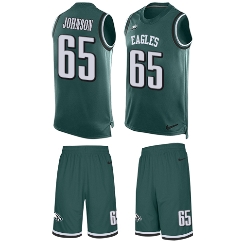 Men's Limited Lane Johnson Nike Jersey Midnight Green - #65 Tank Top Suit NFL Philadelphia Eagles